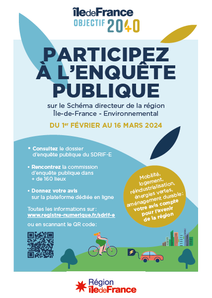 Enquête publique du Schéma Directeur de la région Ile-de-France - Environnemental (SDRIF-E)